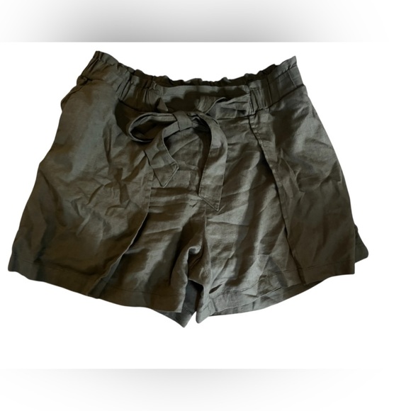Cato Pants - Cato Green Tie Waist Shorts Relaxed Fit Lightweight